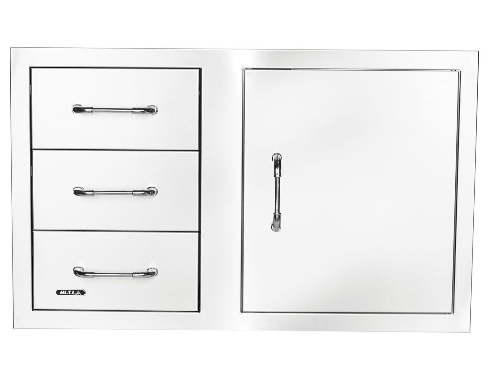 Bull 38-Inch Stainless Steel 3 Drawer Door Combo with Reveal