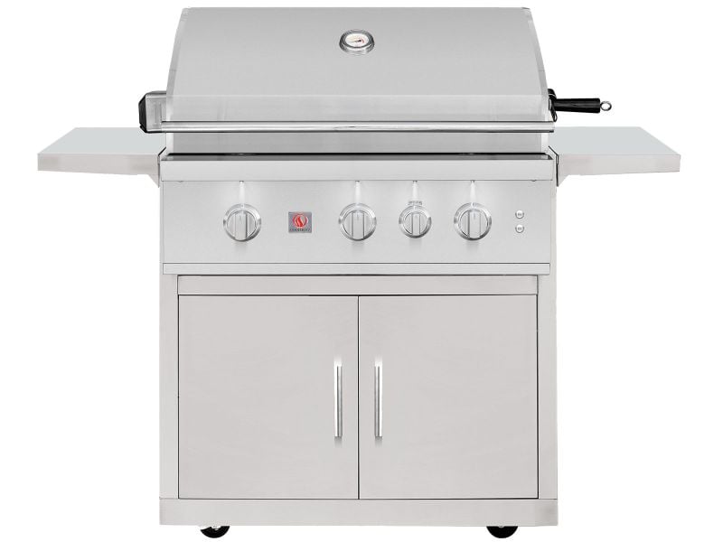 Summerset TRL Pro 32-Inch 3 Burner Freestanding Gas Grill With Rear Infrared Burner and Rotisserie Kit