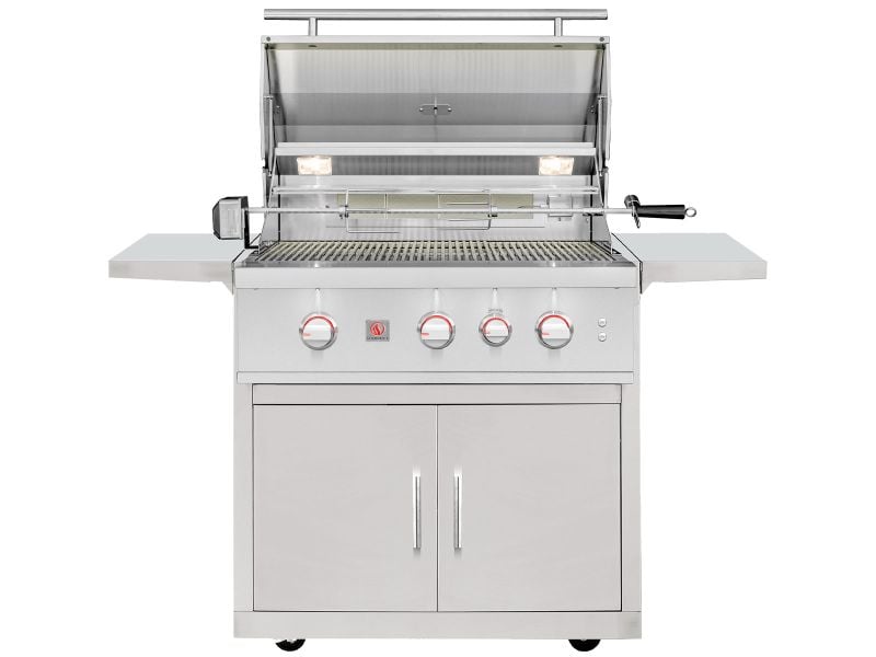 Summerset TRL Pro 32-Inch 3 Burner Freestanding Gas Grill With Rear Infrared Burner and Rotisserie Kit