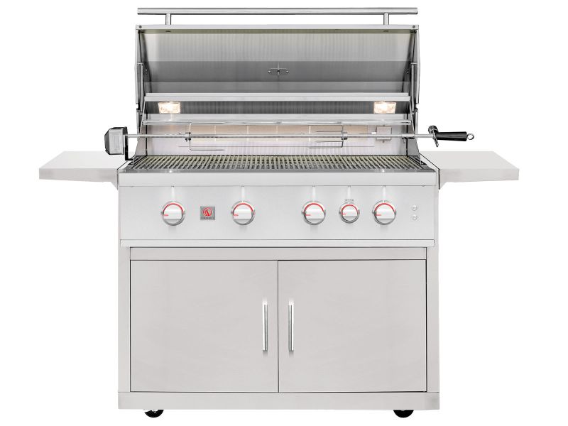 Summerset TRL Pro 40-Inch 4 Burner Freestanding Gas Grill With Rear Infrared Burner and Rotisserie Kit