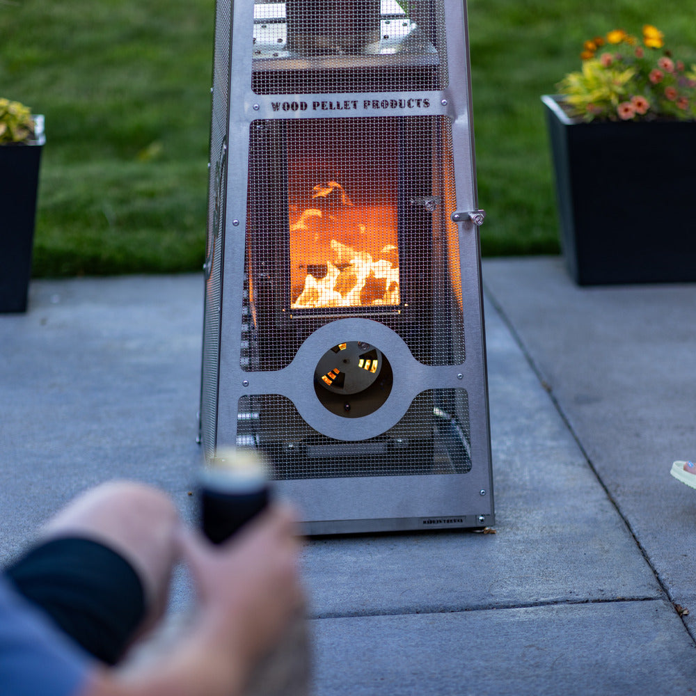 Timber Stoves Big Timber Elite Pellet Patio Heater Portable With Elite Safety Cage