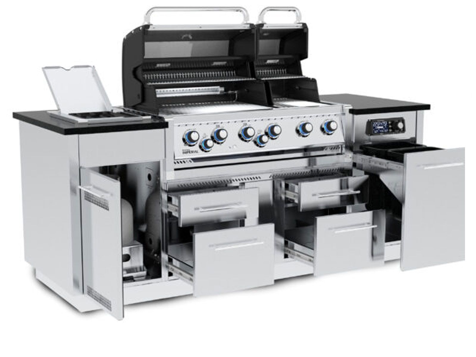 Broil King Imperial QS 690i 6-Burner Gas Grill Island With Rotisserie & Side Burner & iQue™ Technology Control