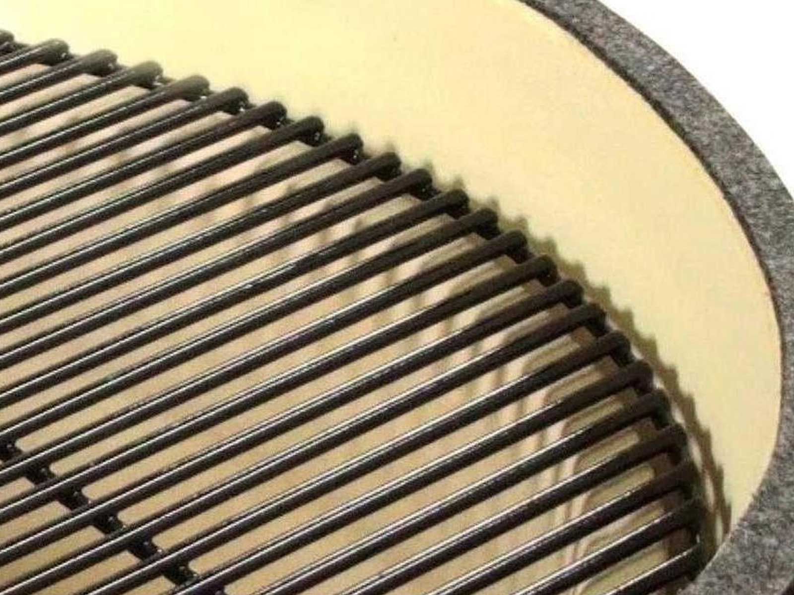 Primo Oval XL 400 Ceramic Kamado Grill On Curved Cypress Table