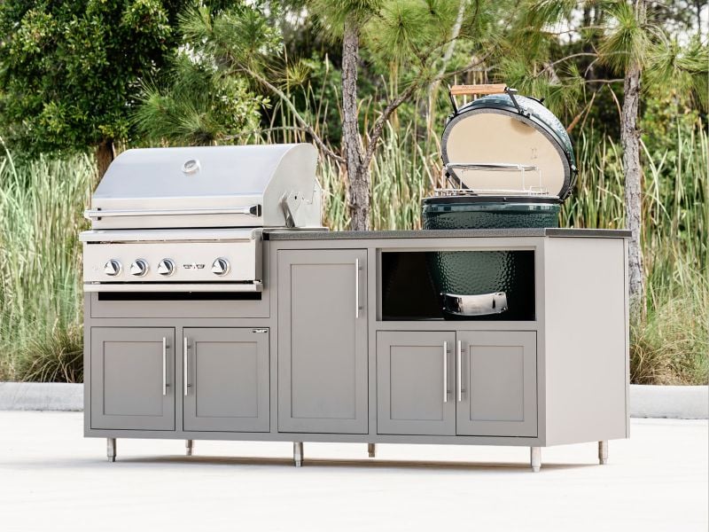 Challenger Designs 7-Ft Outdoor Kitchen Island with 32-Inch Delta Heat Gas Grill