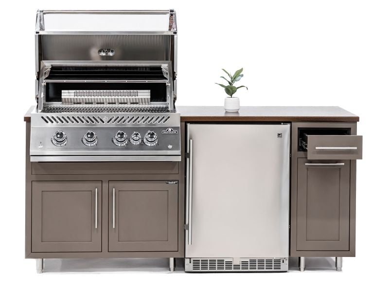 Challenger Designs 6 3/8-Ft Outdoor Kitchen Island with 32-Inch Napoleon Gas Grill & 24-Inch Refrigerator