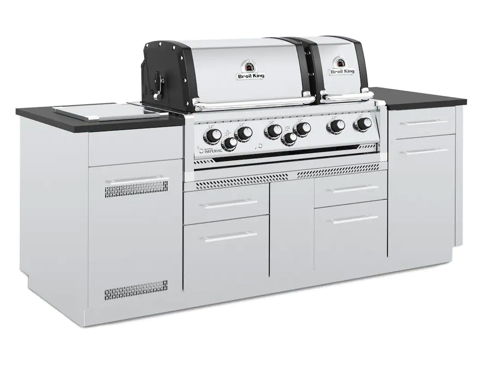 Broil King Imperial S 690i 6-Burner Gas Grill Island With Rotisserie & Side Burner