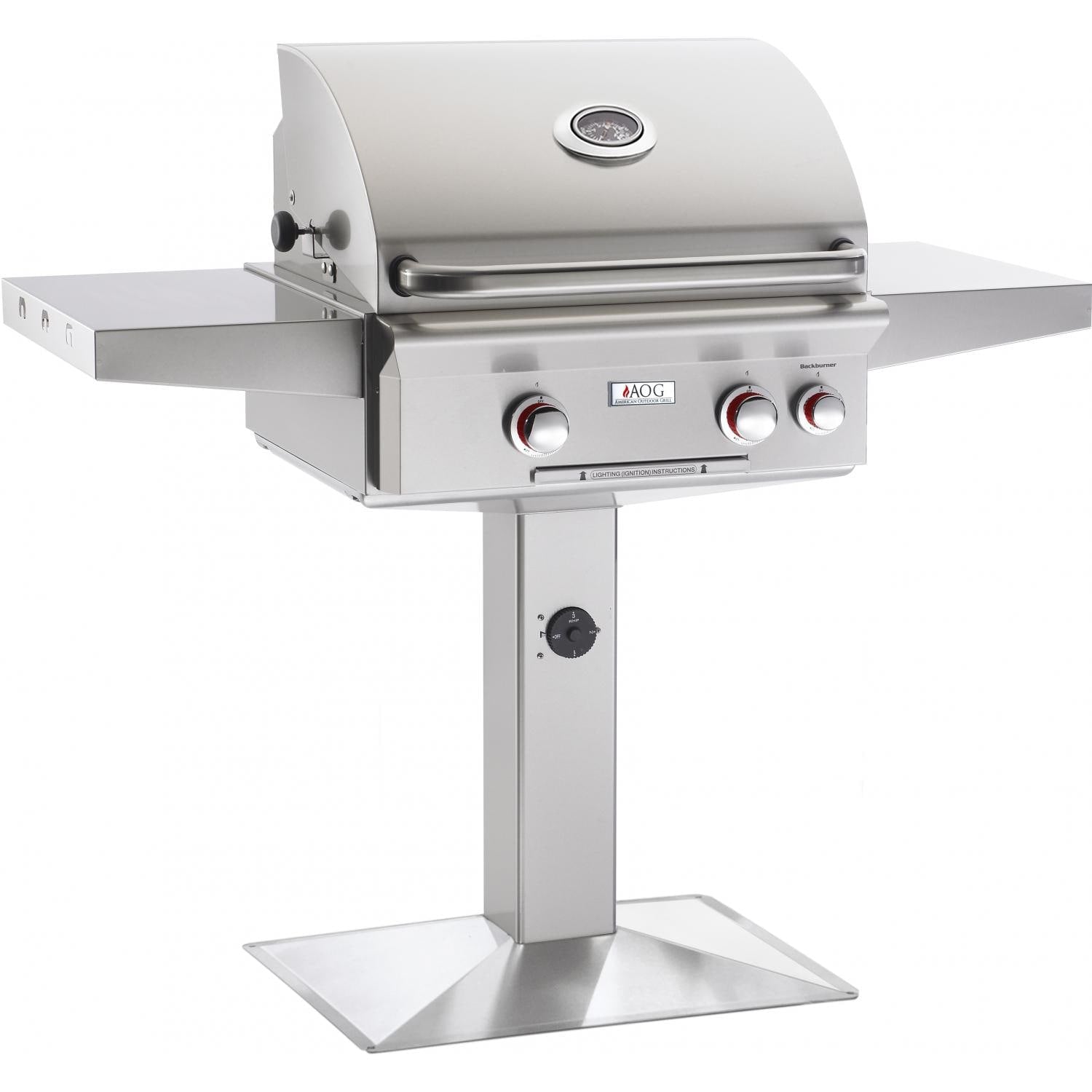 American Outdoor Grill T-Series 24-Inch Grill On Pedestal With Rotisserie Backburner