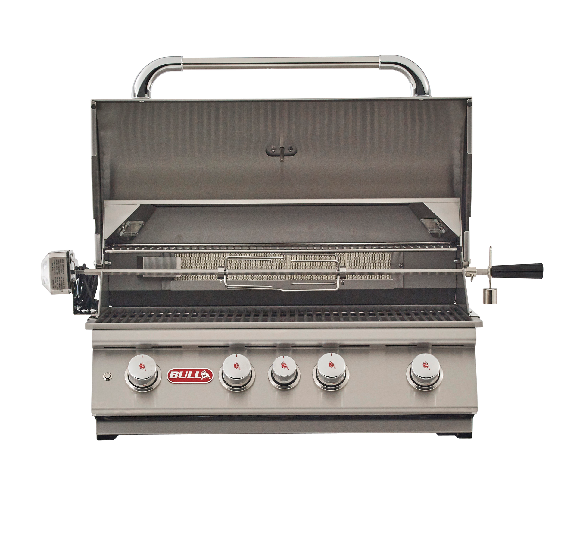 Bull Angus 30-Inch 4-Burner Built-In Gas Grill With Rear Infrared Burner & Rotisserie Kit