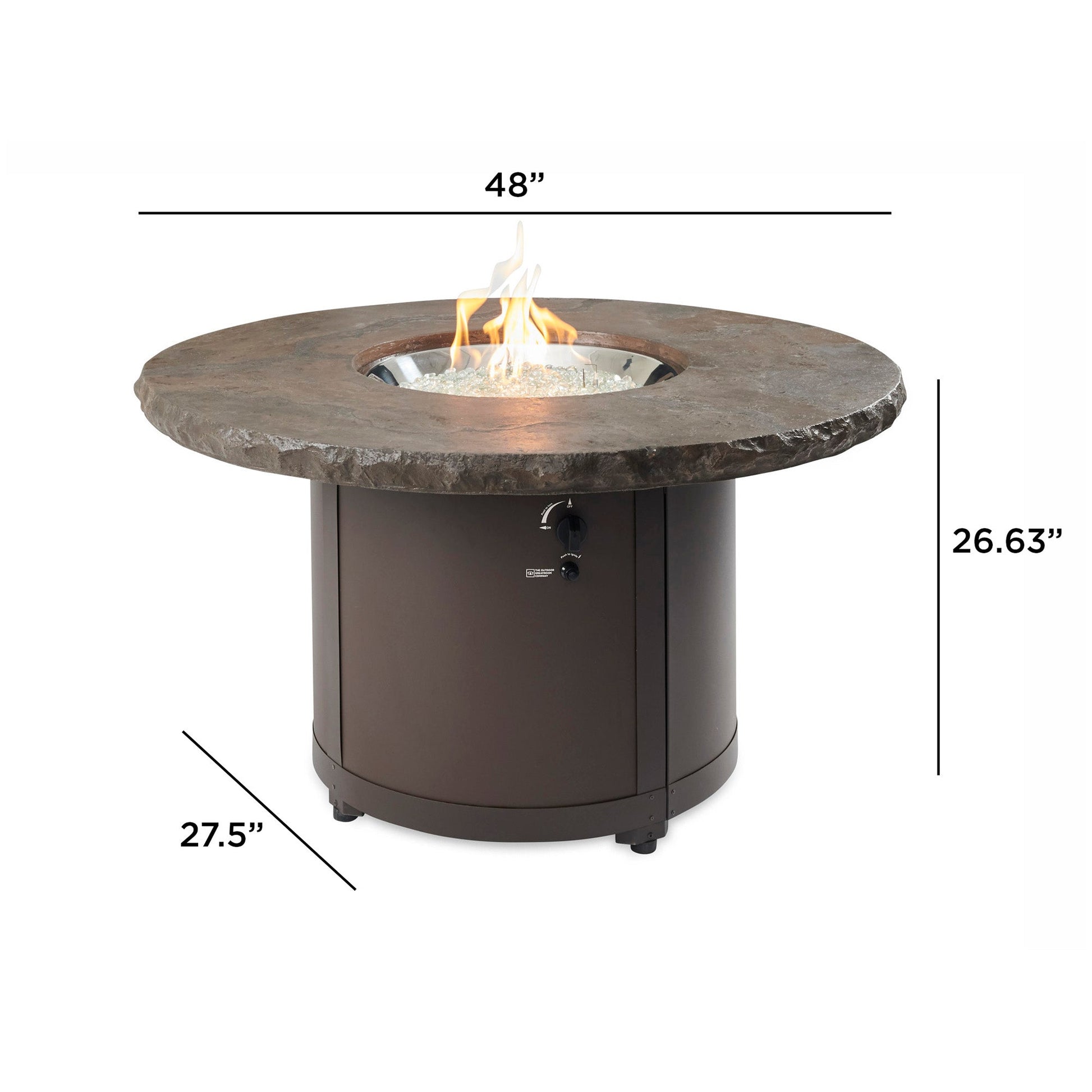 Beacon Round Gas Fire Pit Table