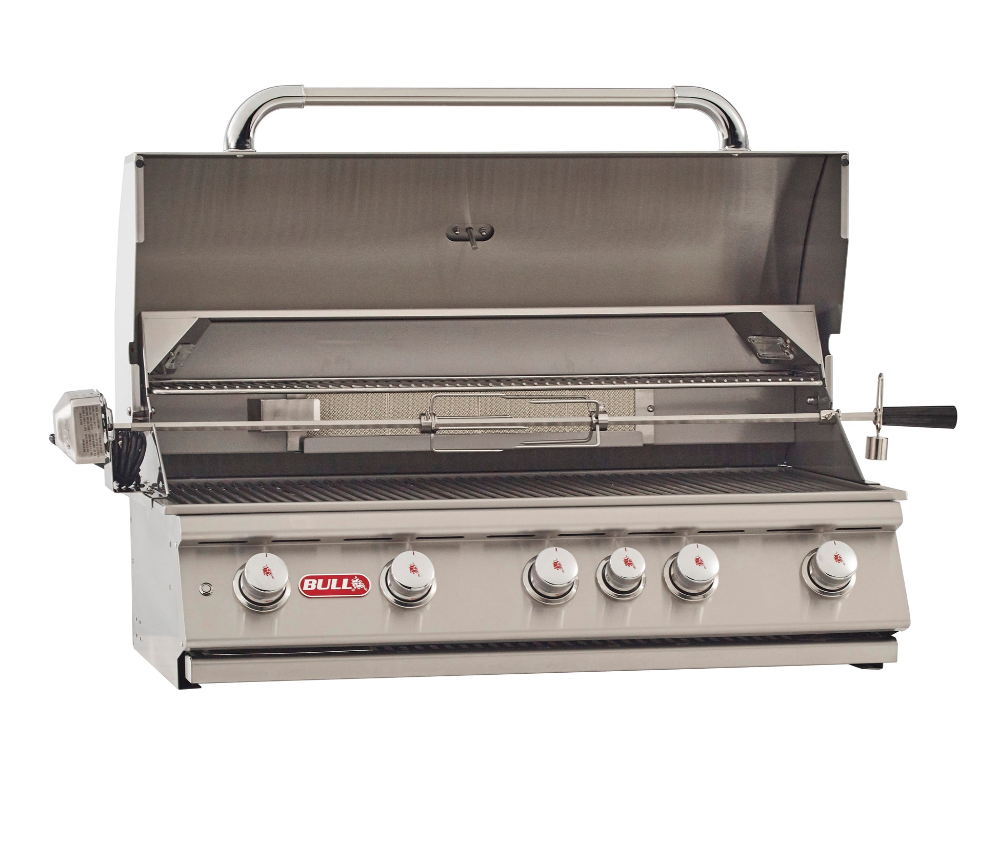 Bull Brahma 38-Inch 5-Burner Built-In Gas Grill With Rear Infrared Burner & Rotisserie Kit