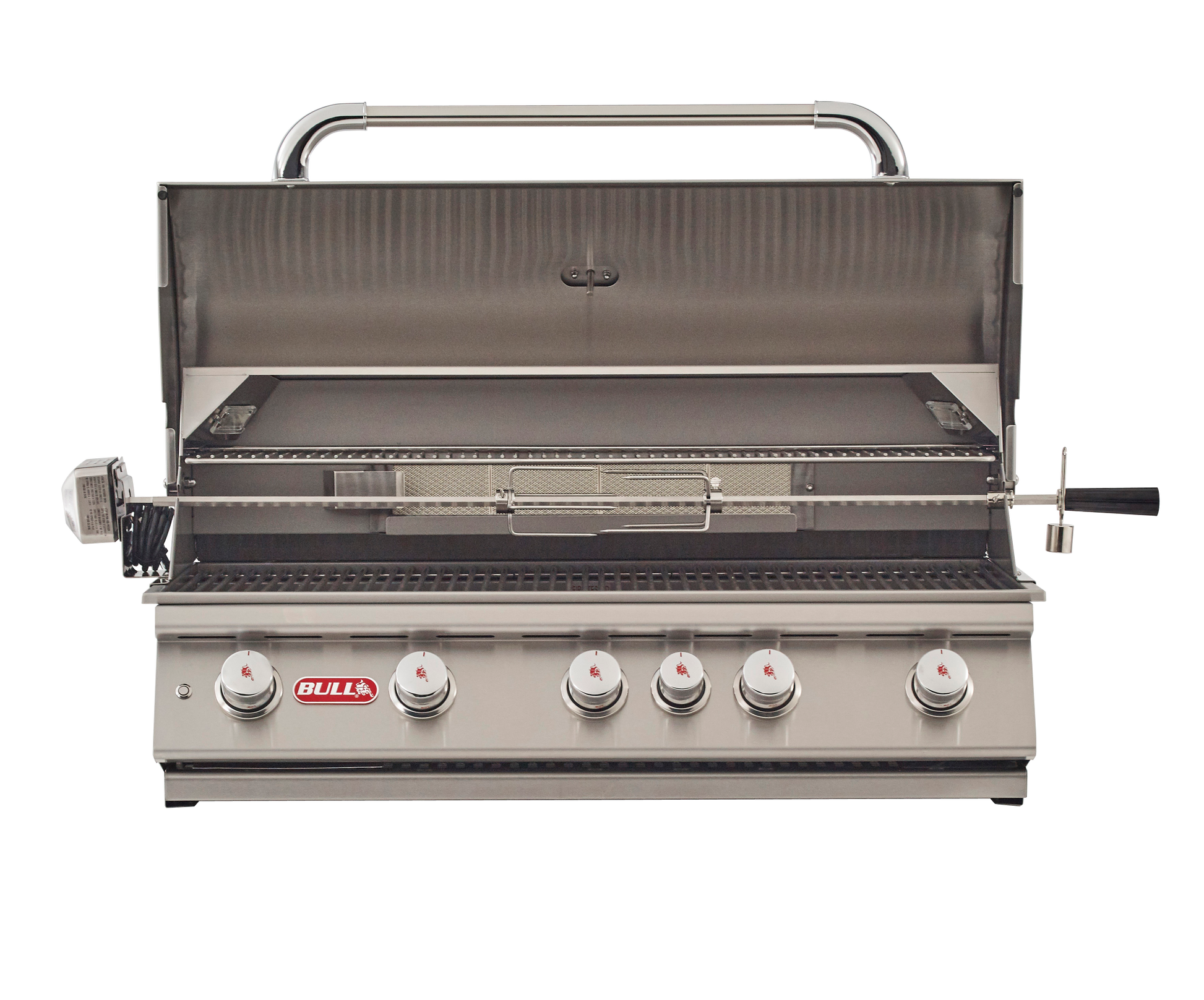 Bull Brahma 38-Inch 5-Burner Built-In Gas Grill With Rear Infrared Burner & Rotisserie Kit