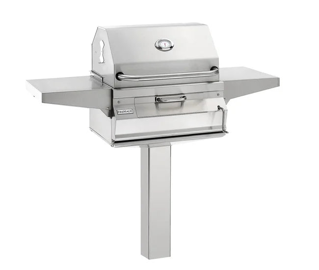 Fire Magic 24-inch Charcoal In Ground Post Mount Grill with Smoker Hood (22-SC01C-G6)