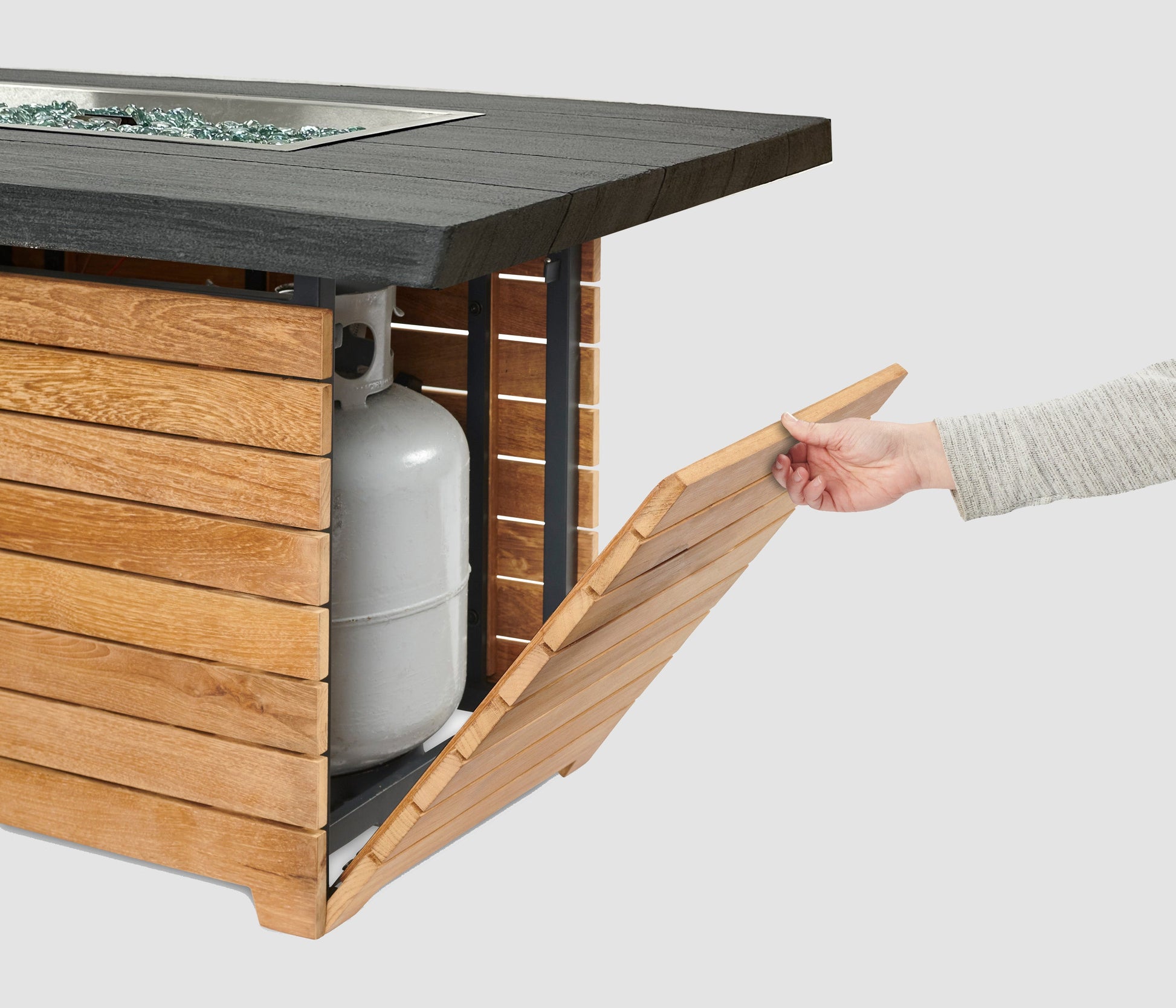 Darien 42-Inch Rectangular Gas Fire Pit Table