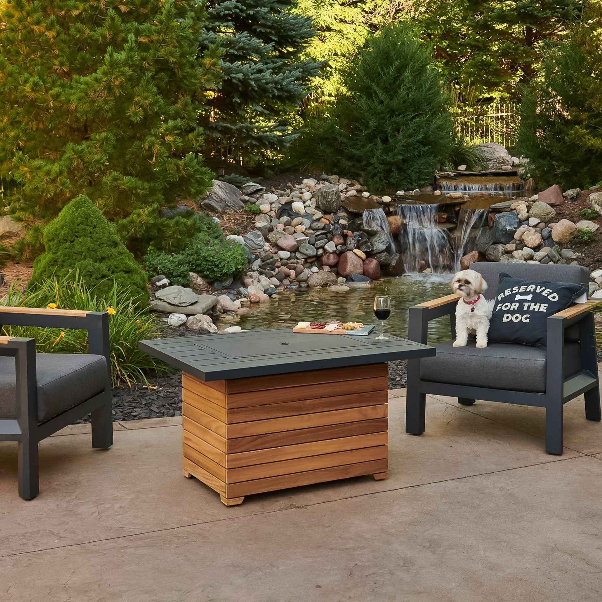 Darien 42-Inch Rectangular Gas Fire Pit Table
