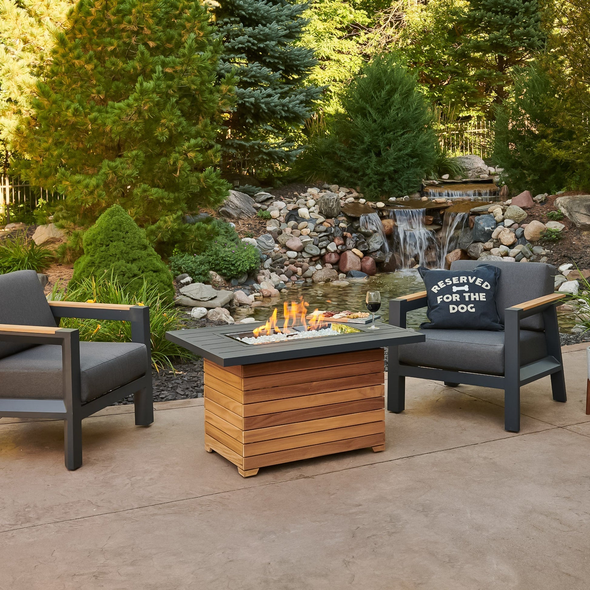 Darien 42-Inch Rectangular Gas Fire Pit Table