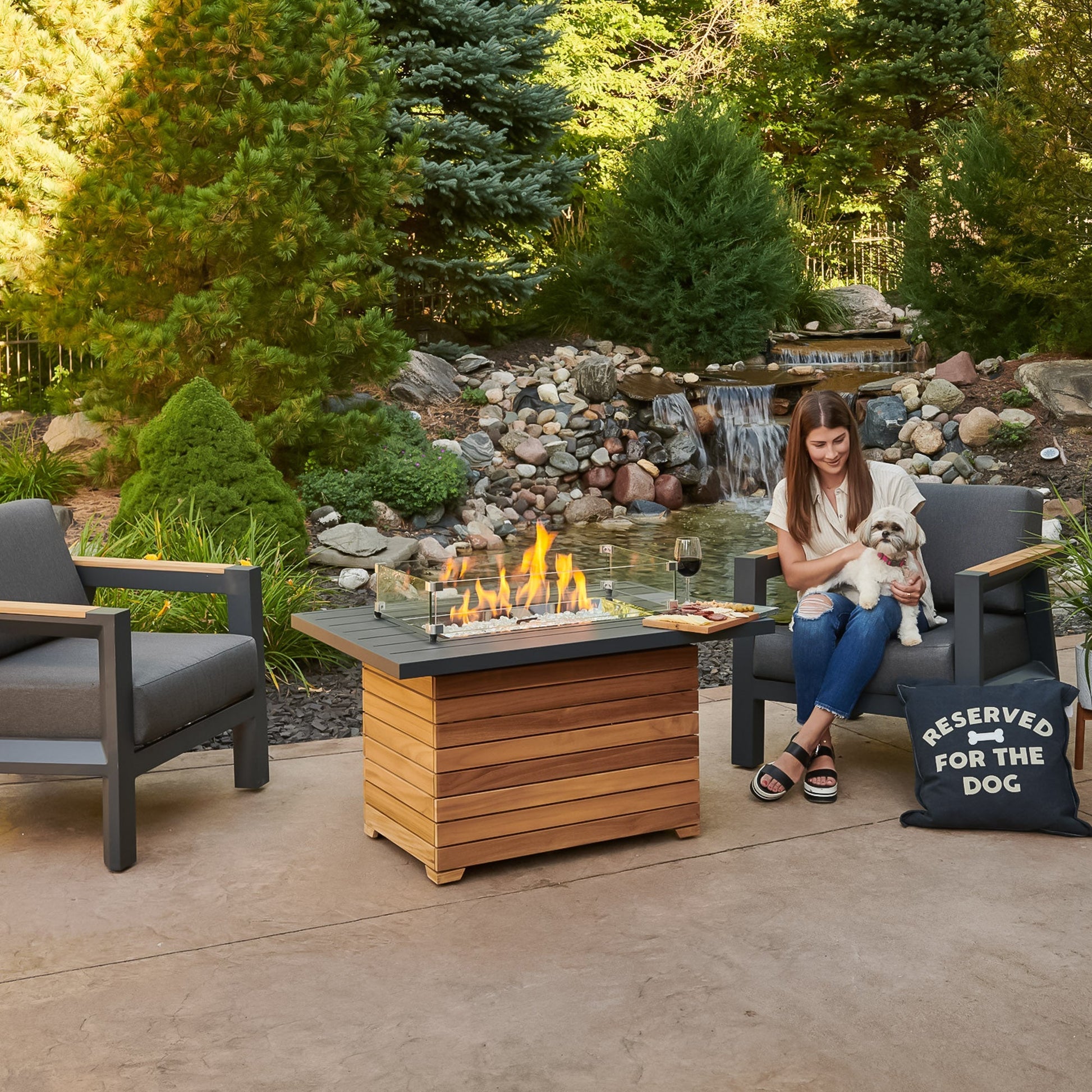Darien 42-Inch Rectangular Gas Fire Pit Table