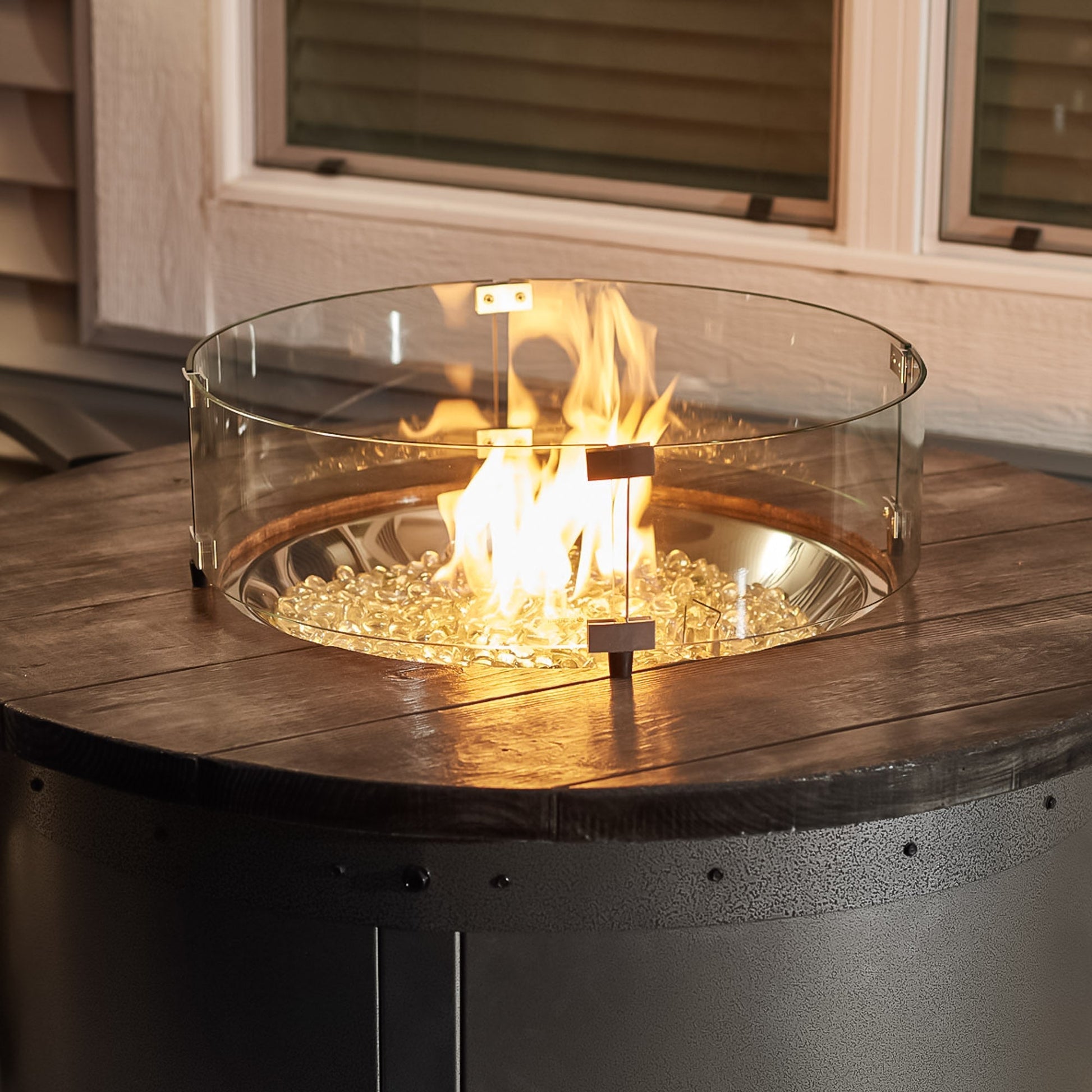Edison Round Gas Fire Pit Table