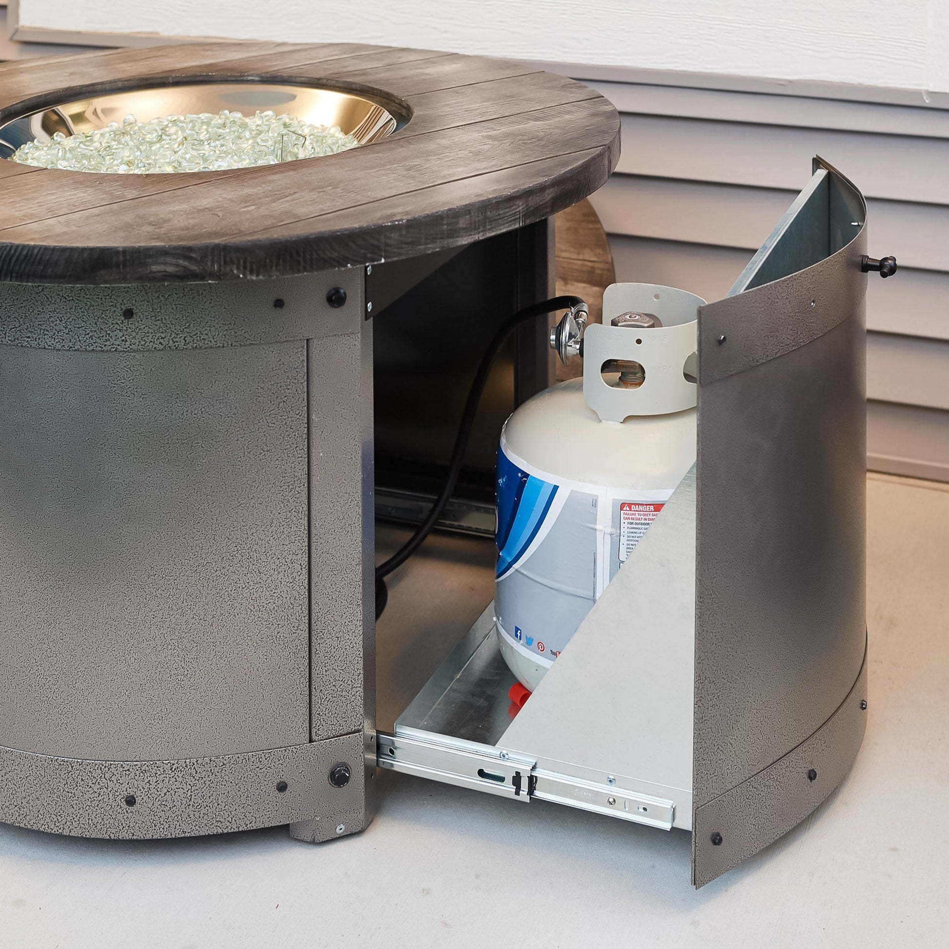 Edison Round Gas Fire Pit Table