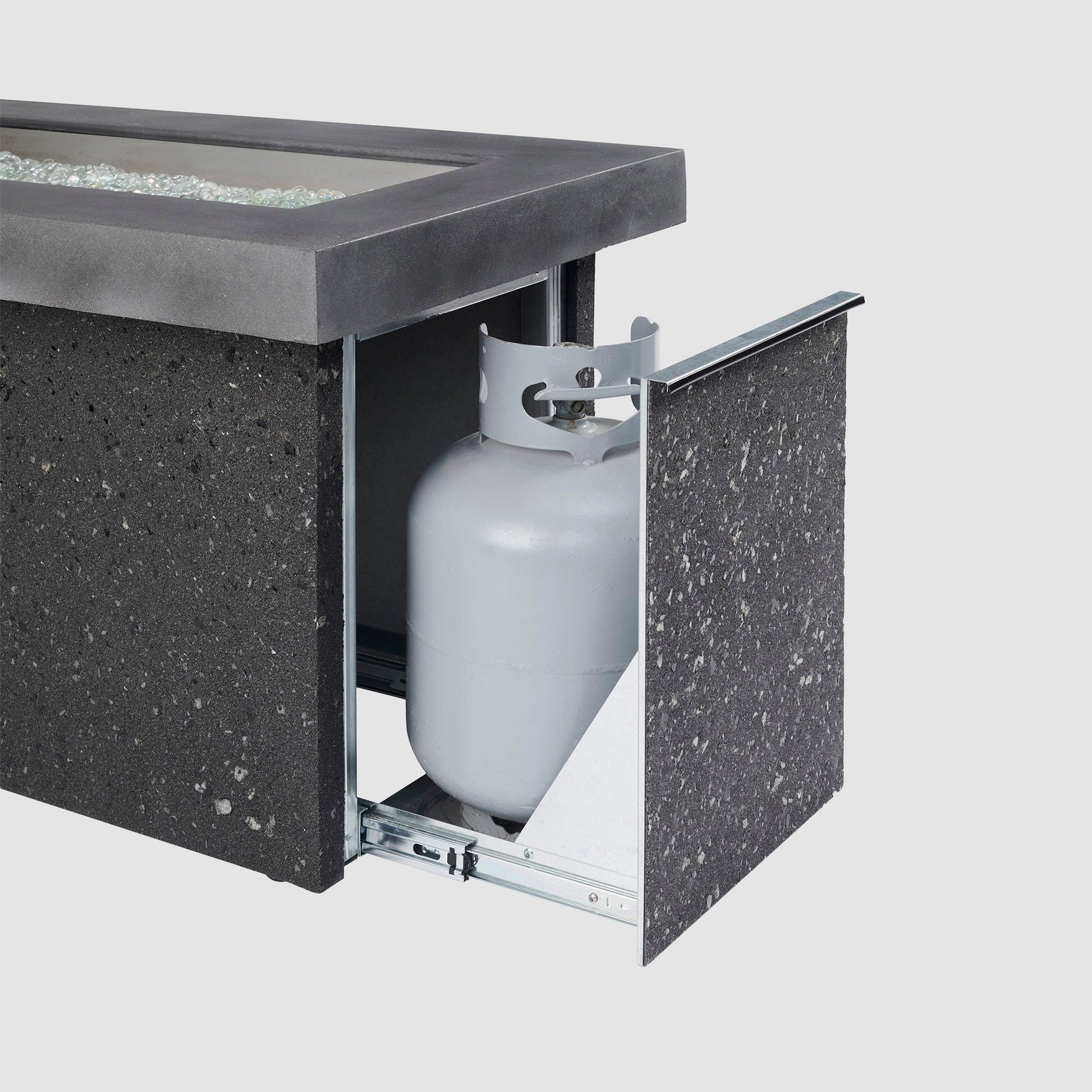 Key Largo 48 Inch Rectangular Stucco Natural Gas Fire Pit Table