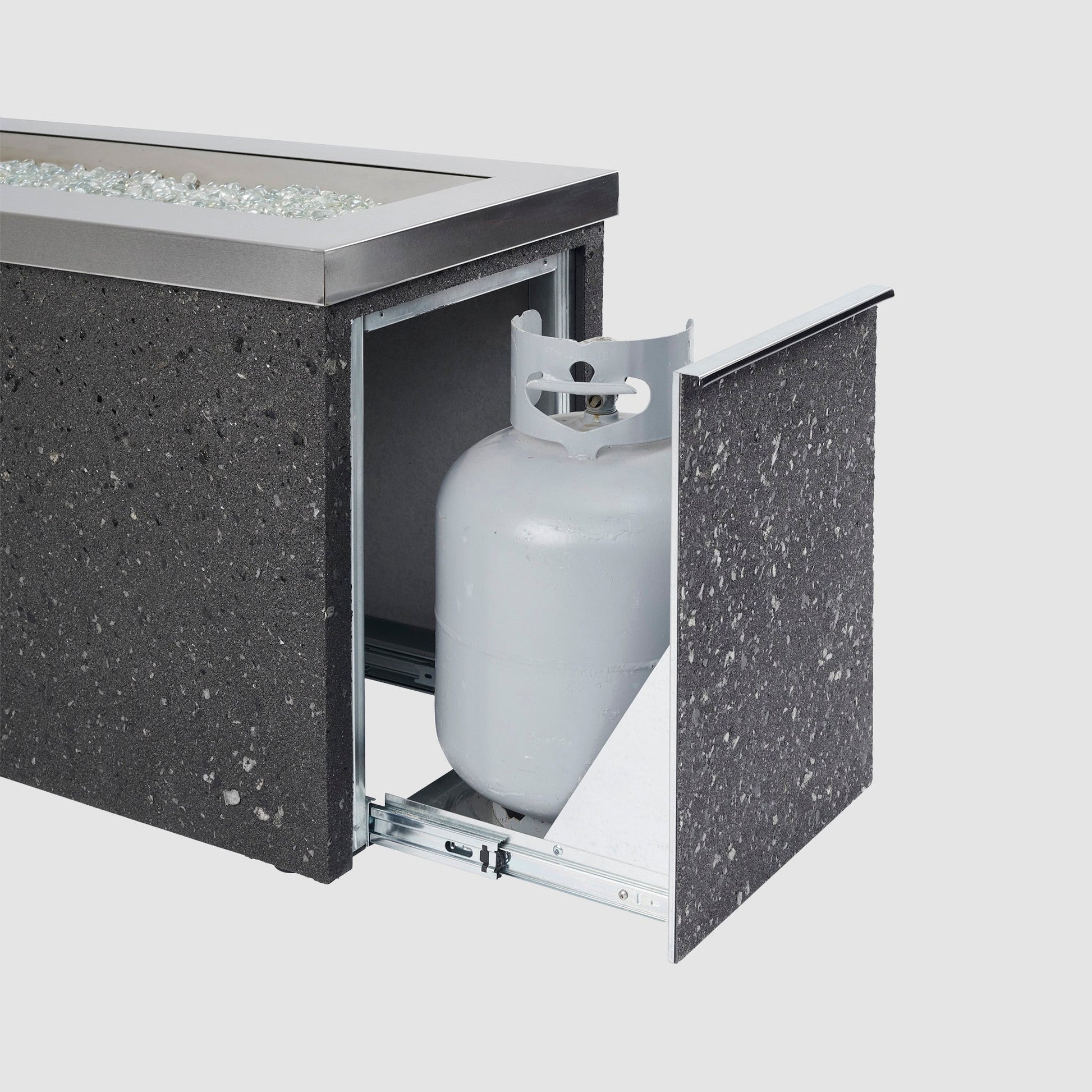 Key Largo 48 Inch Rectangular Stucco Natural Gas Fire Pit Table