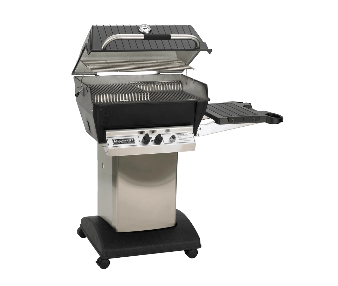 Broilmaster Super Premium Gas Grill On Black Patio Post