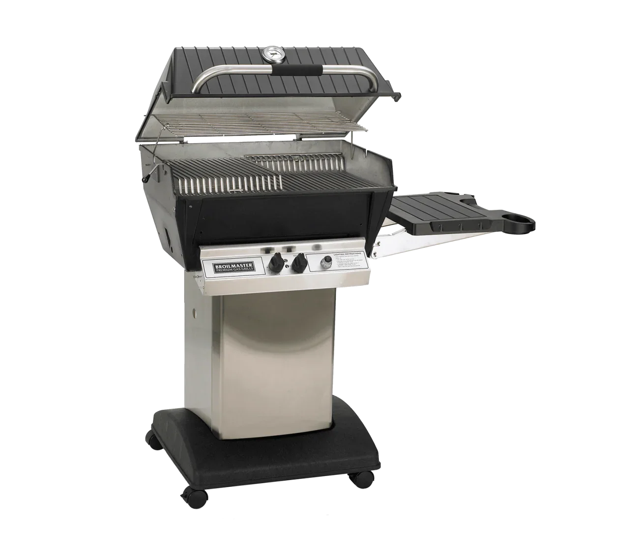 Broilmaster Super Premium Gas Grill On Black Patio Post