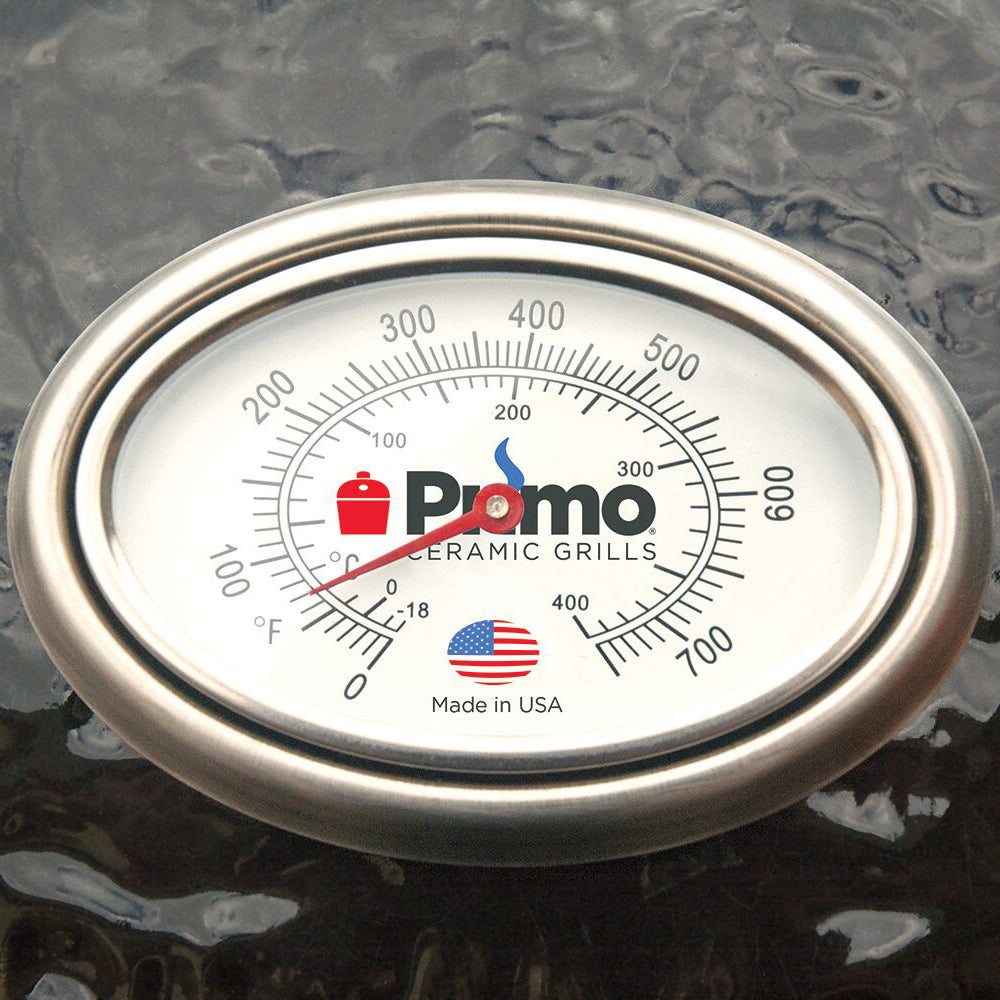 Primo Oval XL 400 Ceramic Kamado Grill On Curved Cypress Table (PGCXLH+PG00600)