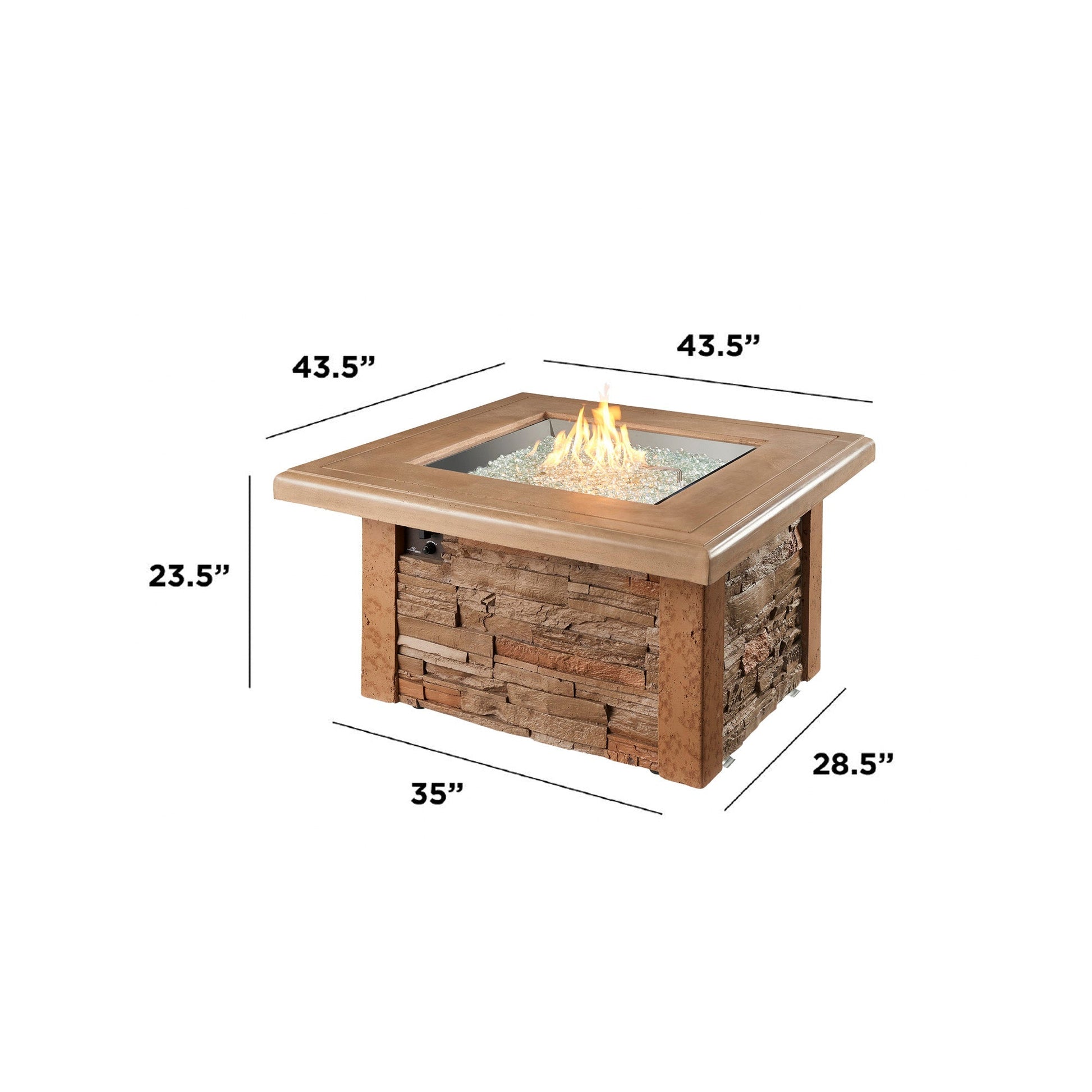Sierra Square Gas Fire Pit Table