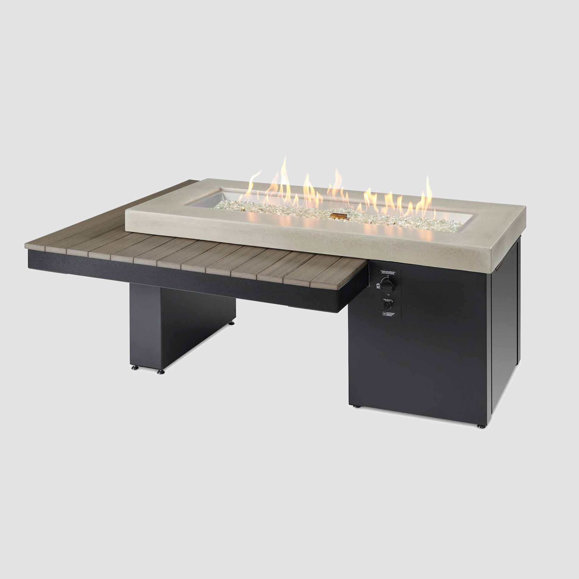 Uptown Coastal Grey Linear Gas Fire Pit Table