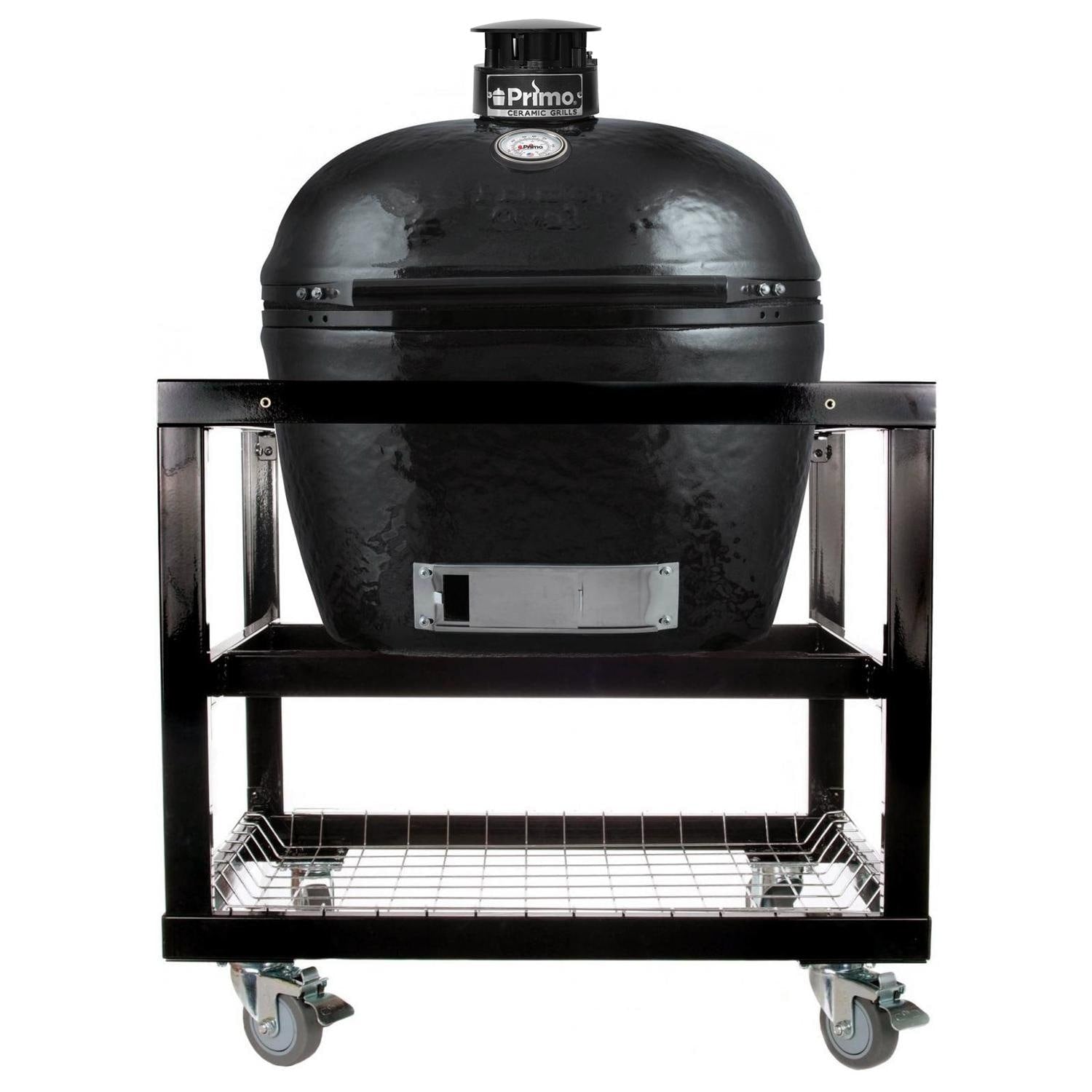 Primo Oval XL 400 Ceramic Kamado Grill on Cart with Stainless Steel Grates