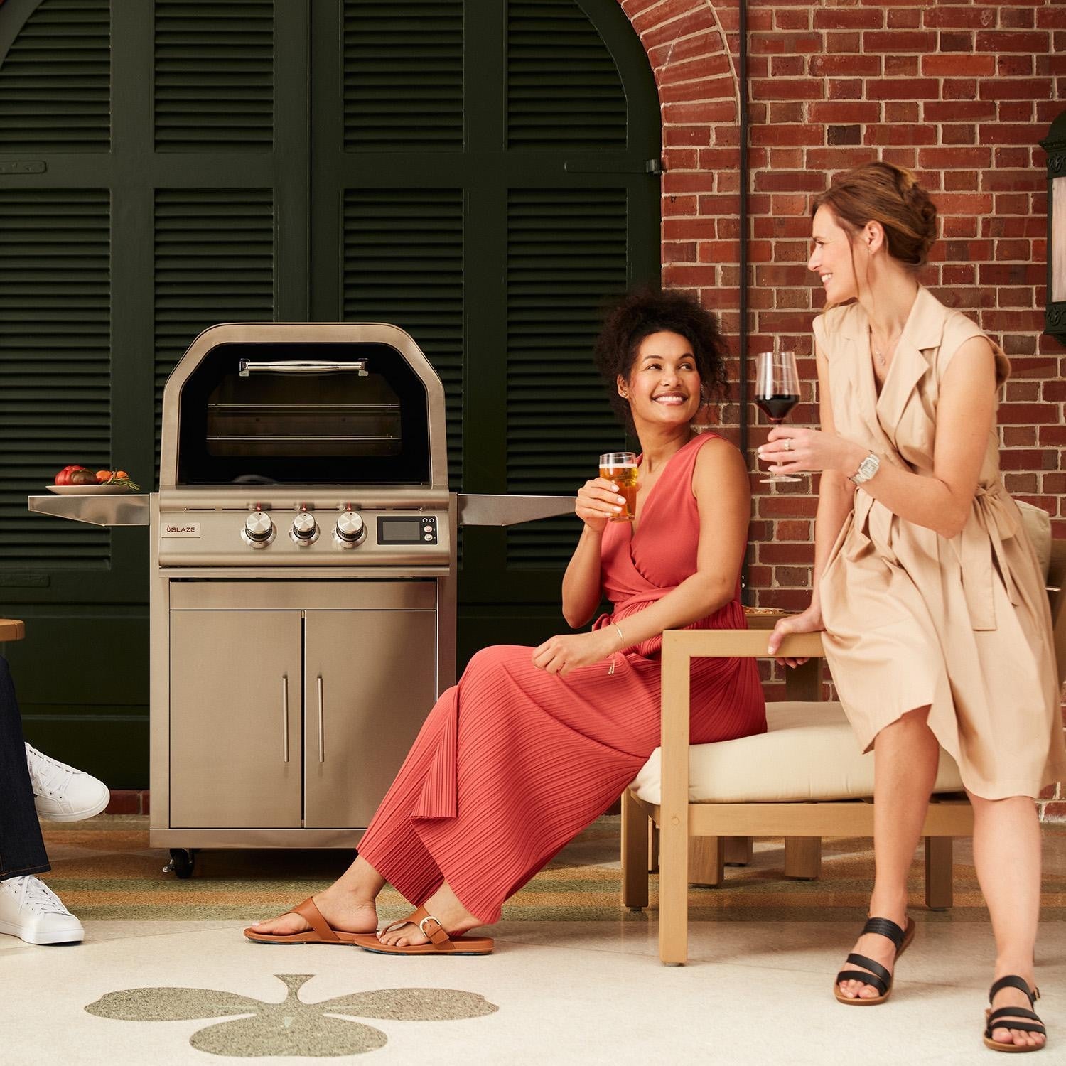 Blaze 26-Inch Freestanding Outdoor Oven W/Rotisserie & Cart