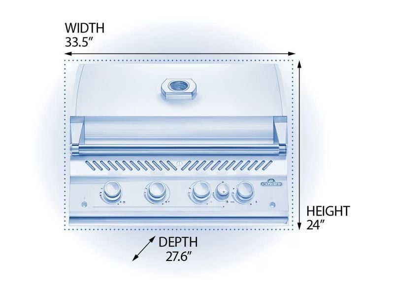 Challenger Designs 7 3/4-Ft Outdoor Kitchen Island with 32-Inch Napoleon Gas Grill, 24-Inch Refrigerator and Sink