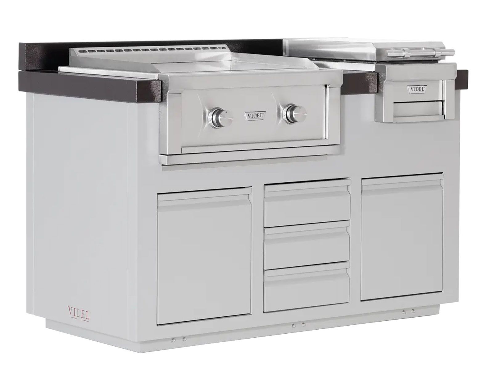 Videl 5-Ft Alta Outdoor Kitchen Island with Griddle, Burner, Drawers and Food Warmer