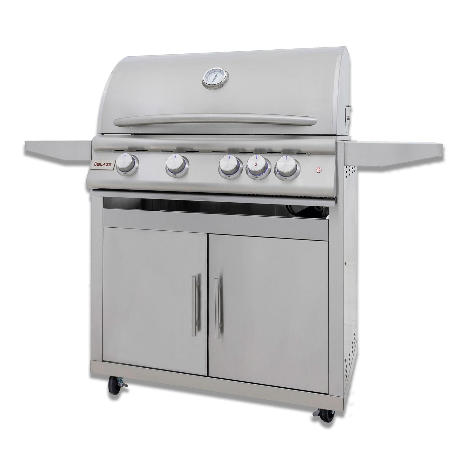 Blaze LTE+ 32-Inch 4-Burner Freestanding Gas Grill with Lift-Assist Hood and Rear Infrared Burner