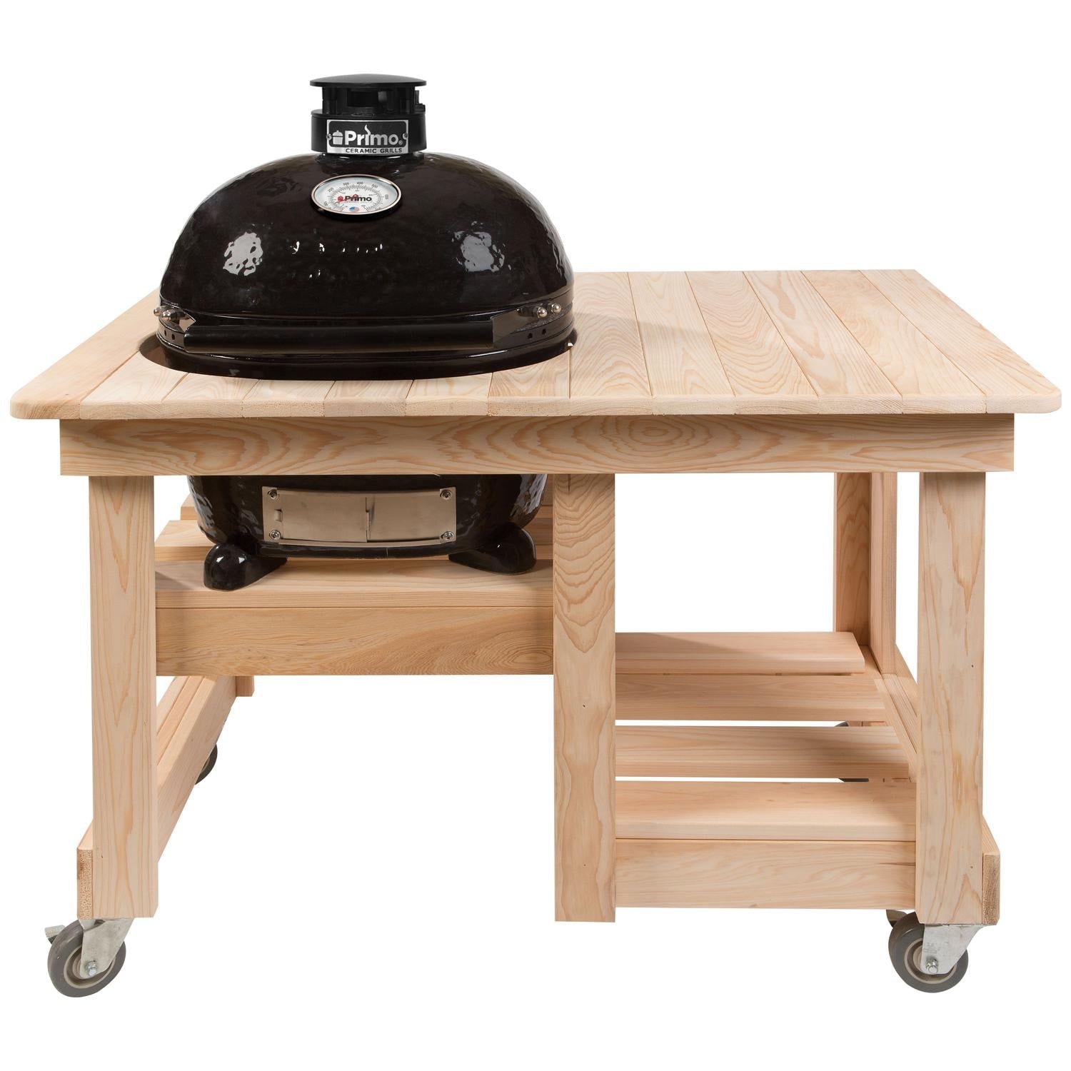 Primo Oval Junior 200 Ceramic Kamado Grill with Cypress Table
