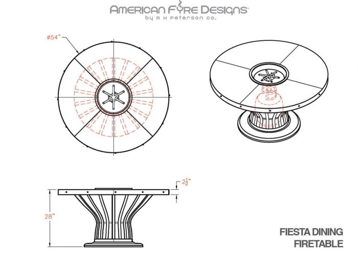 American Fyre Designs 775 Fiesta 54-Inch Fire Table