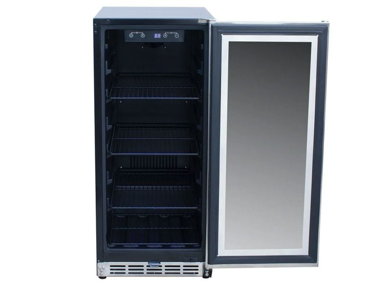 Summerset 15-inch Outdoor Rated Fridge with Glass Door