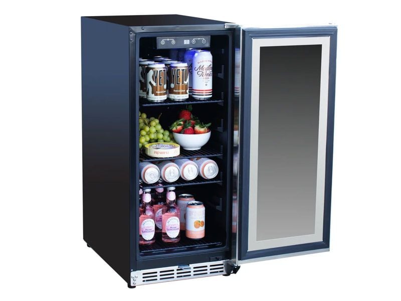 Summerset 15-inch Outdoor Rated Fridge with Glass Door