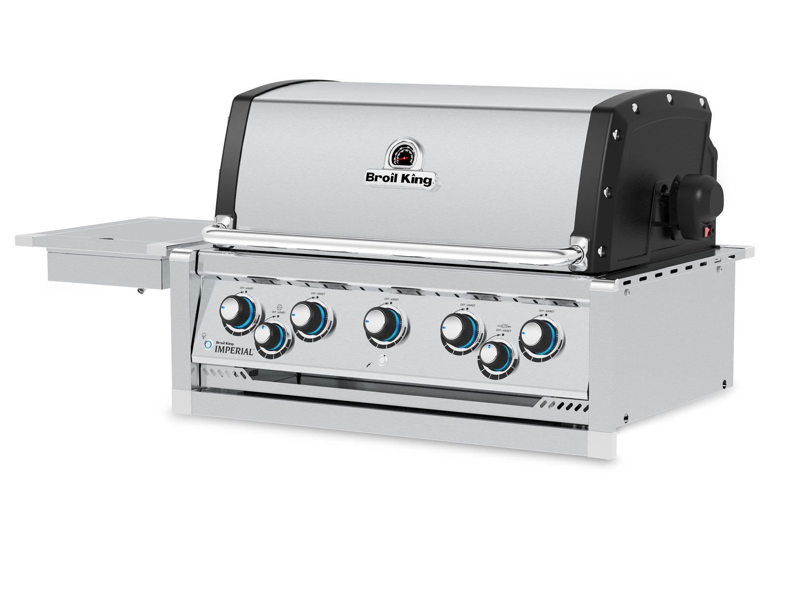 Broil King 10 1/2-Foot Outdoor Kitchen Island with Imperial S 590i 5-Burner Gas Grill, Rotisserie, Side Burner & Refrigerator (Left Orientation)