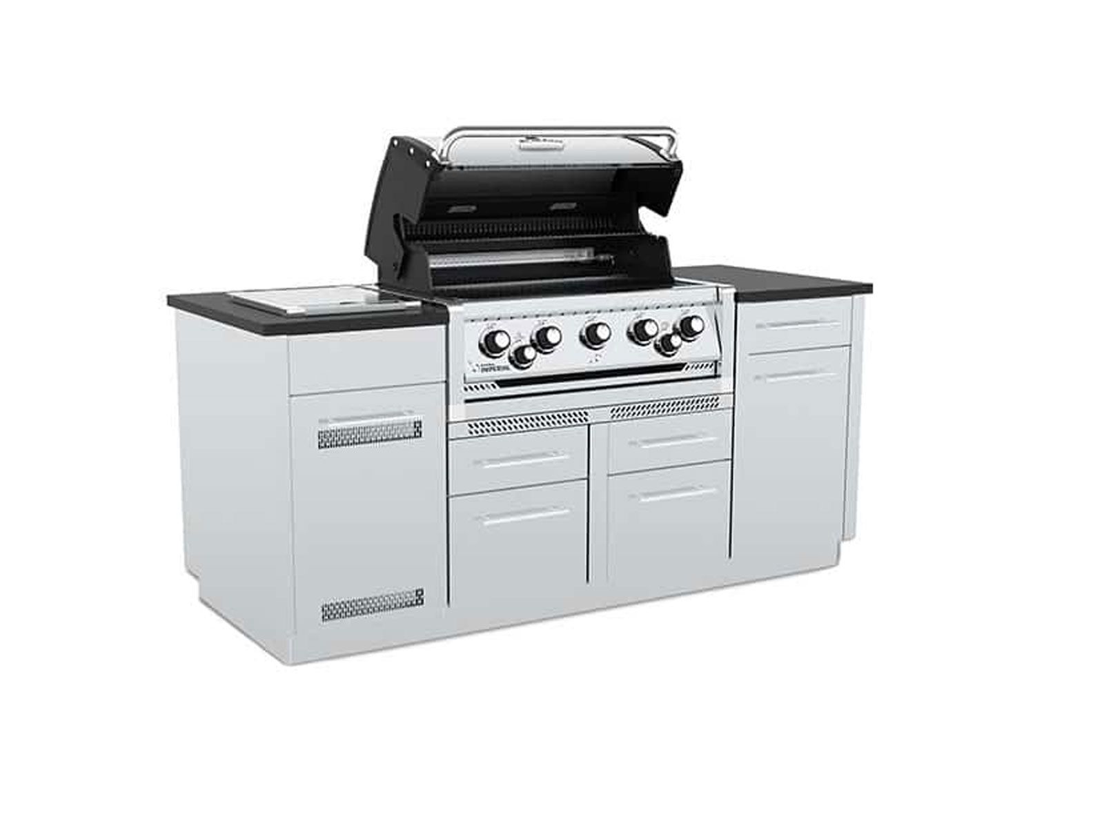 Broil King Imperial S 590i 5-Burner Gas Grill Island With Rotisserie & Side Burner