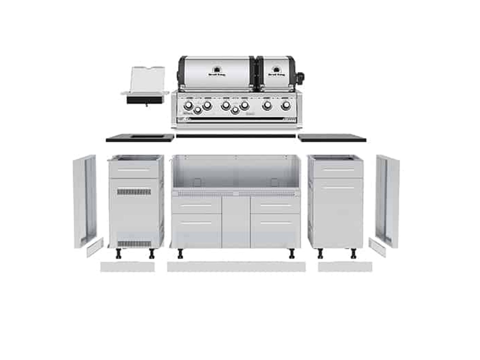 Broil King Imperial S 690i 6-Burner Gas Grill Island With Rotisserie & Side Burner