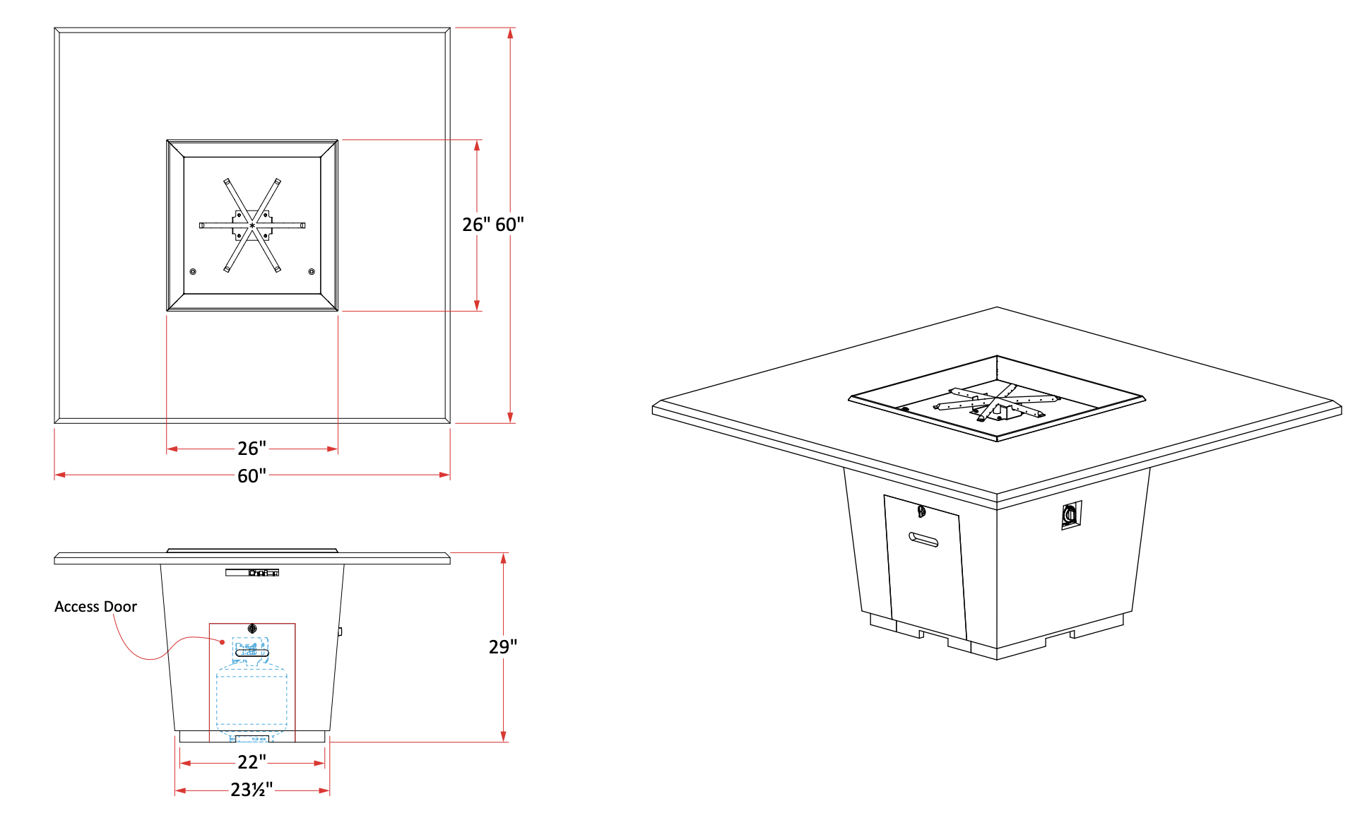 American Fyre Designs Reclaimed Wood Firetable