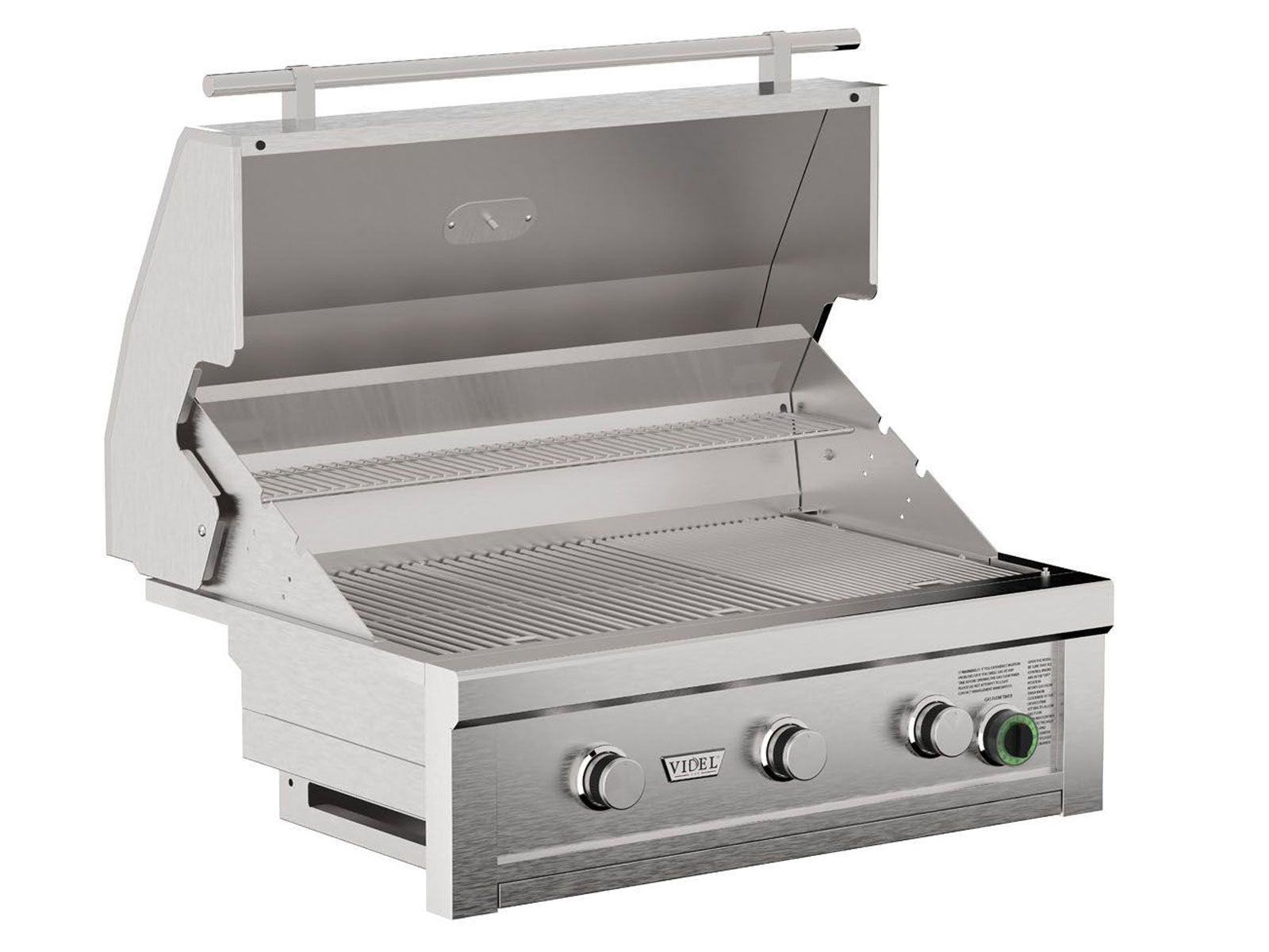 Videl Commercial 36-Inch 3-Burner Built-In Gas Grill with Built-In 1 Hour Timer
