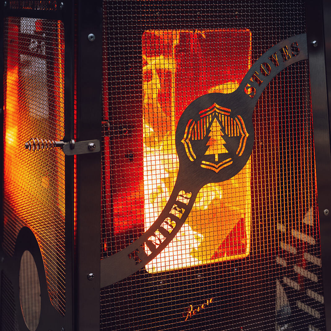 Timber Stoves Revere Wood Pellet Patio Heater With Elite Safety Cage - WPPHR1.0+CG