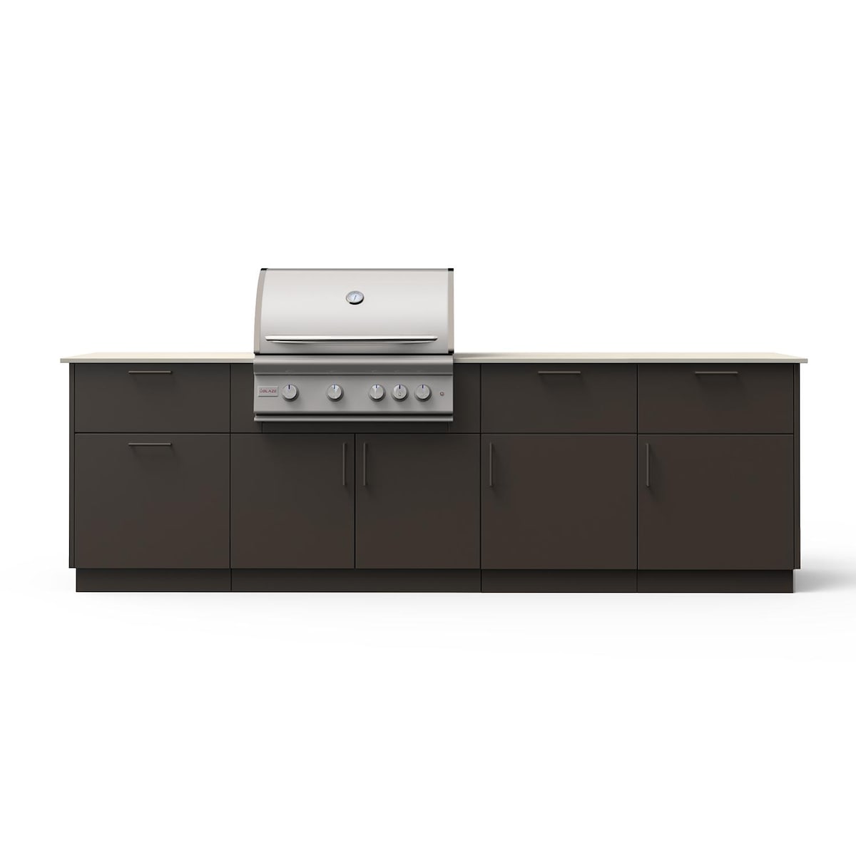 Blaze High Noon 10-Ft Outdoor Kitchen Island w/ 32-Inch Marine Grade LTE+ Propane Grill in Architectural Bronze w/ Keon Countertop