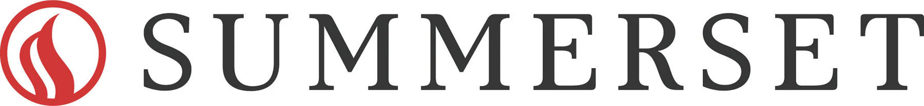 Summerset logo with a red circle and text on a white background
