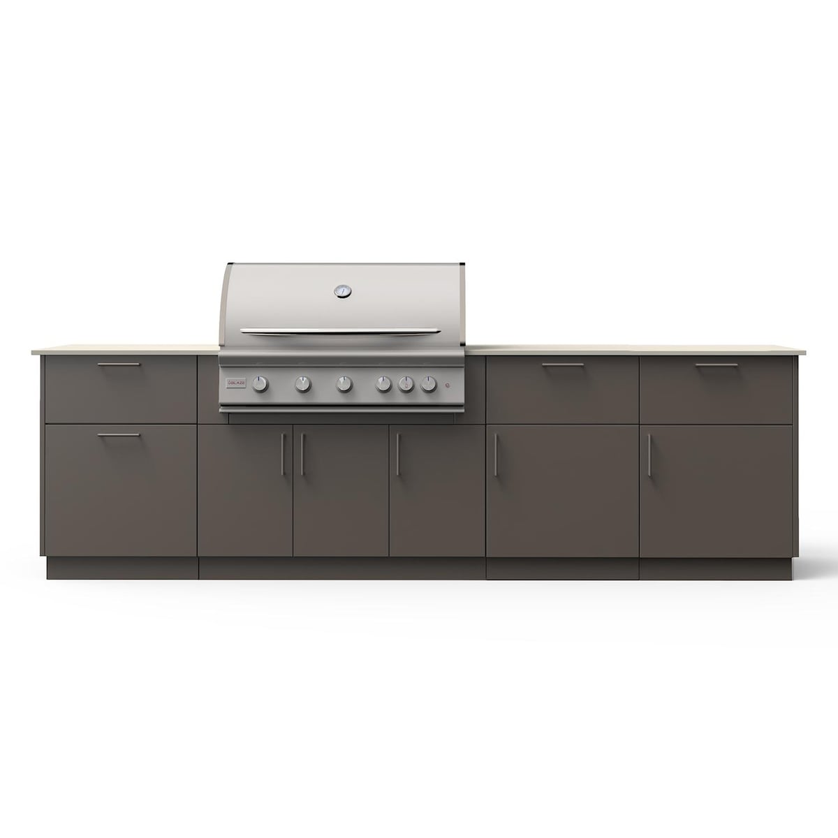 Blaze High Noon 10-Ft Outdoor Kitchen Island w/ 40-Inch LTE+ Propane Grill in Architectural Bronze w/ Aeris Countertop
