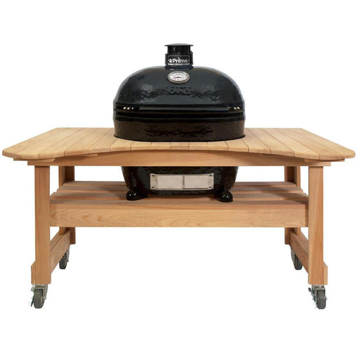 Primo Oval XL 400 Ceramic Kamado Grill with Cypress Table - 2021 Model
