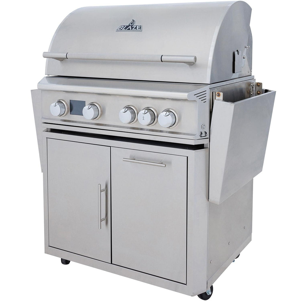 Blaze LTE PRO Freestanding 32-inch 4-Burner Gas Grill w/Digital Screen and Rear Infrared Burner (BLZ-4LTEPRO+CART)