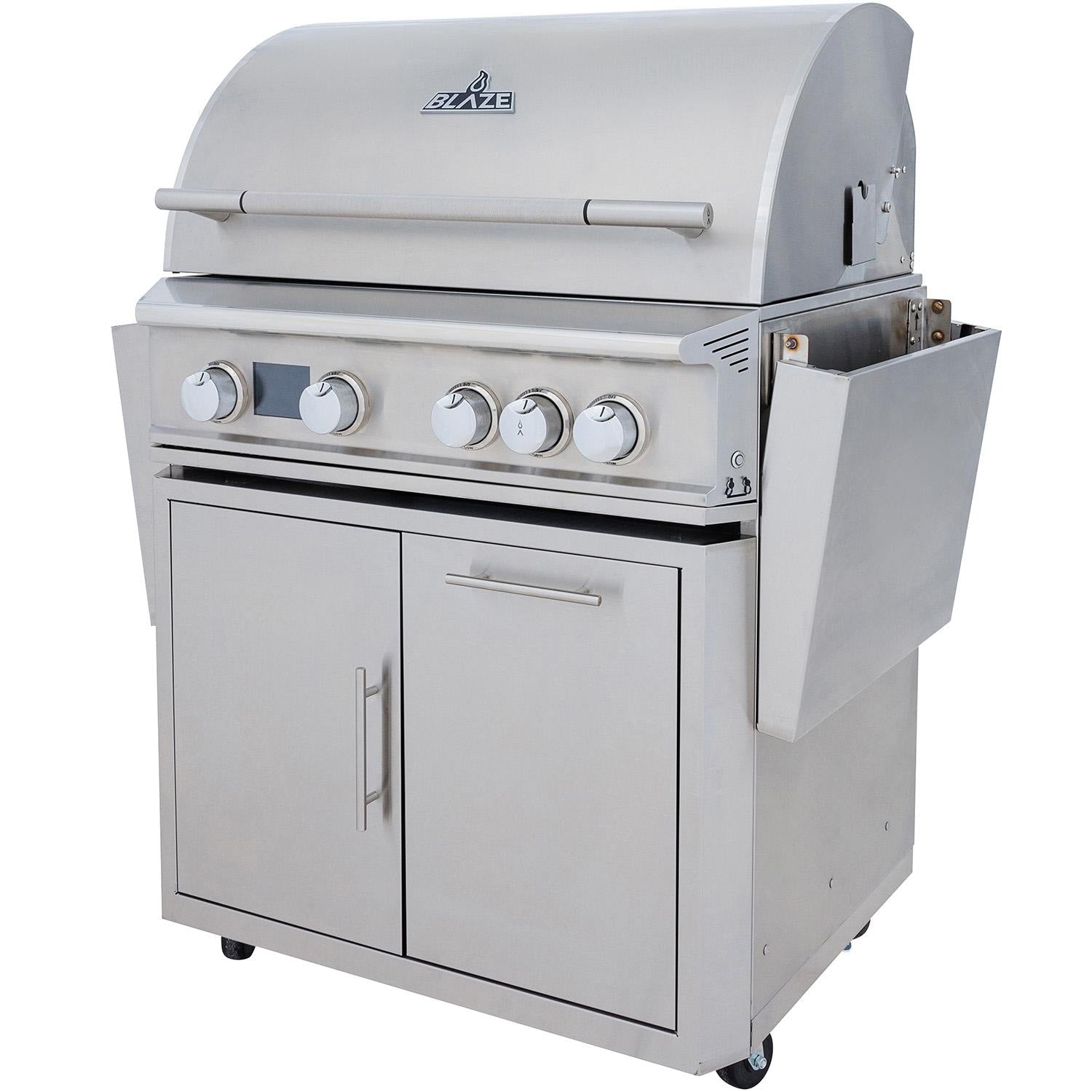 Blaze LTE PRO Freestanding 32-inch 4-Burner Gas Grill w/Digital Screen and Rear Infrared Burner (BLZ-4LTEPRO+CART)